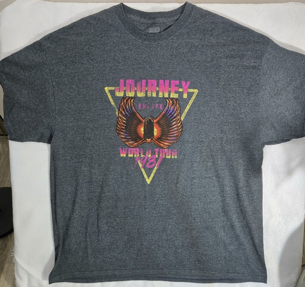 Brisco Journey Band Tshirt Classic Rock Tour Unisex 2X Grey Reprint